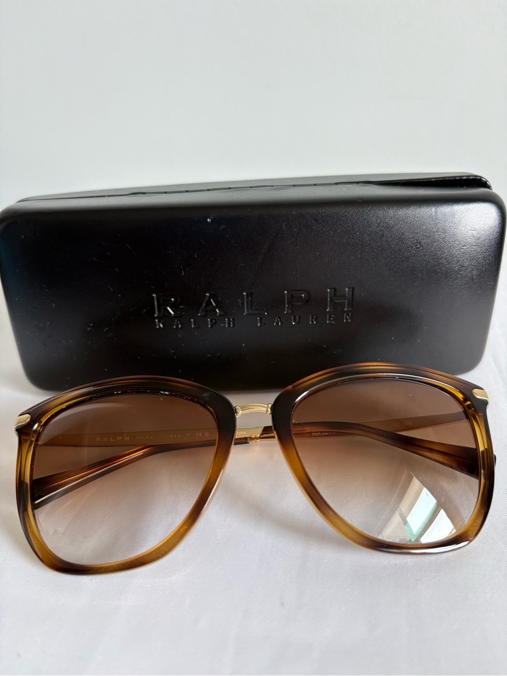 SOLD Ralph Lauren Tortoise Brown Shiny Dark Havana Sunglasses - Prescription - Picture 2 of 7